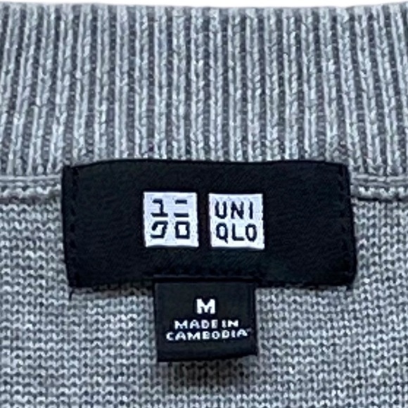UNIQLO Men’s Gray Ribbed Crew Neck Sweater  Size:  M - Picture 8 of 9